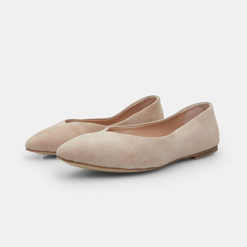 Damskie baleriny zamszowe