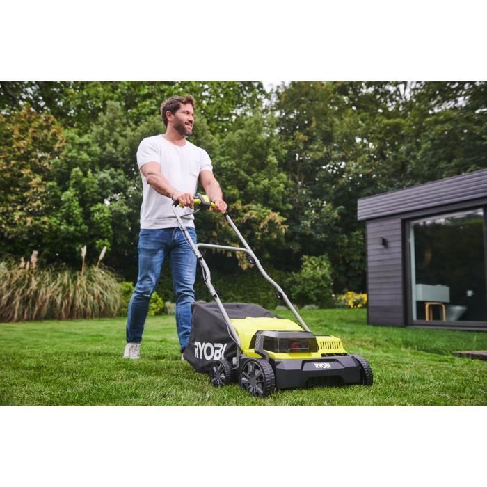 RYOBI - Scarificateur / aérateur 18V Brushless Ø 35 cm 2-en-1 - 2 batteries lithium+ 18V 4,0 Ah et chargeur - RY18SFX35A-240