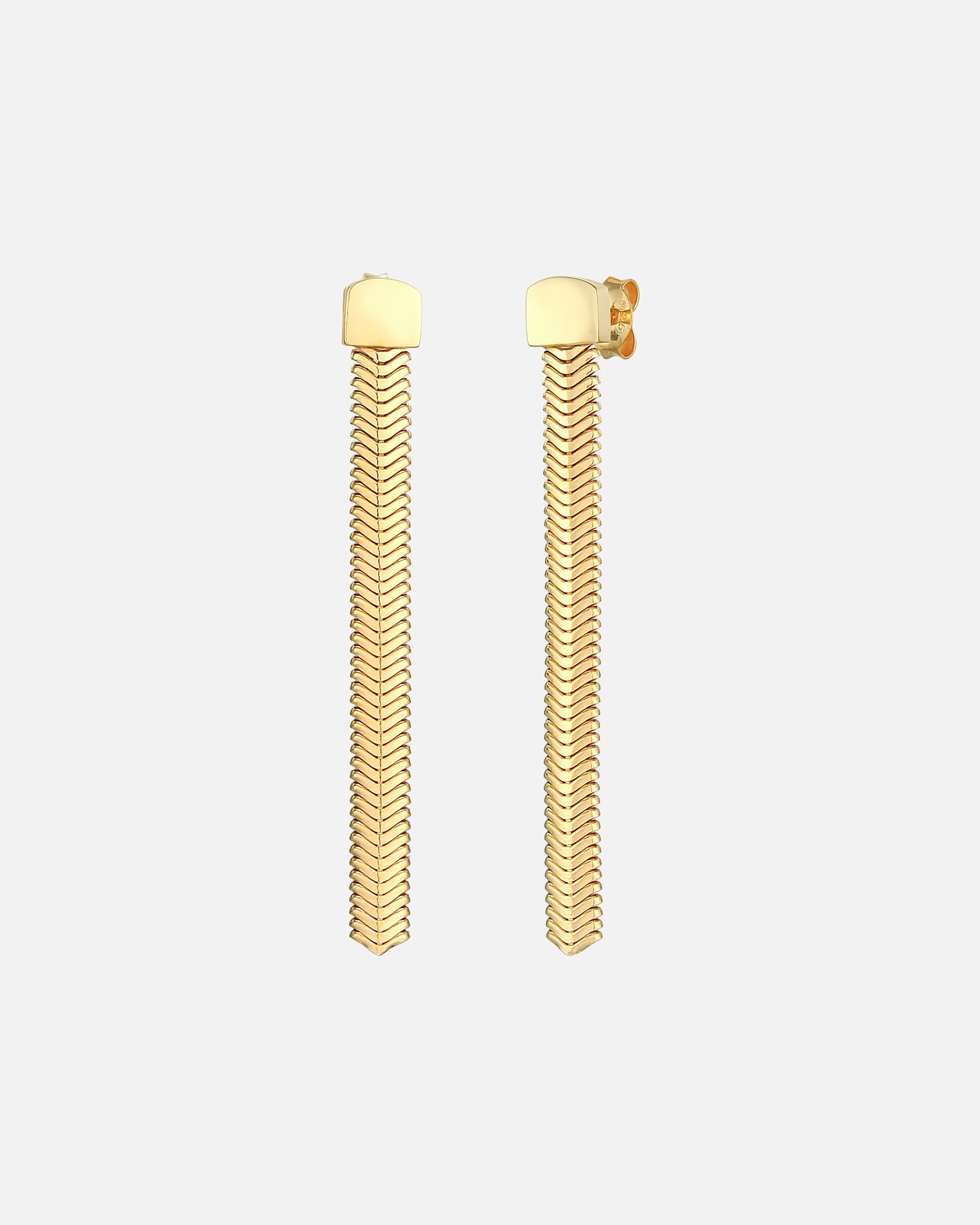 Elli PREMIUM Boucles d'oreilles dames chaîne à chevrons tendance en argent sterling 925