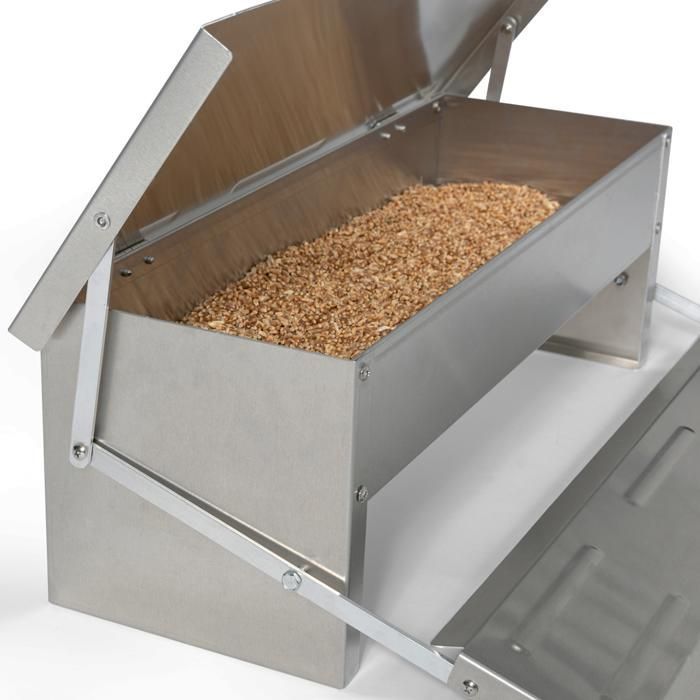 IDMARKET XL Chicken Feeder, Automatic Pedal-Operated Steel Dispenser, 5 kg