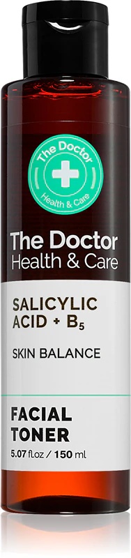 The Doctor salicilskābe + B5 ādas līdzsvarošanas sejas toneris ar salicilskābi