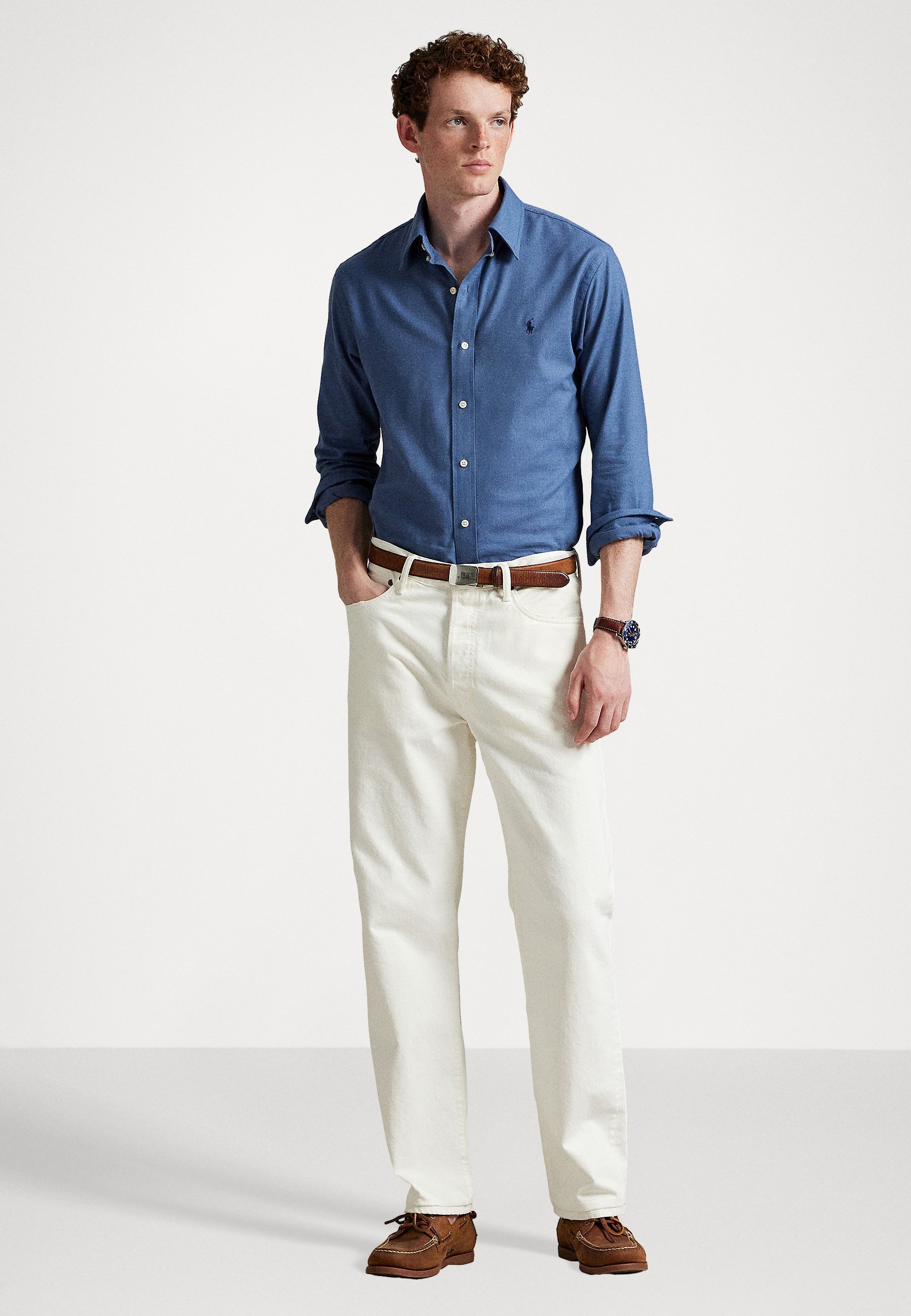 Polo Ralph Lauren CUSTOM FIT PERFORMANCE TWILL SHIRT - Košeľa - lattice blue heather