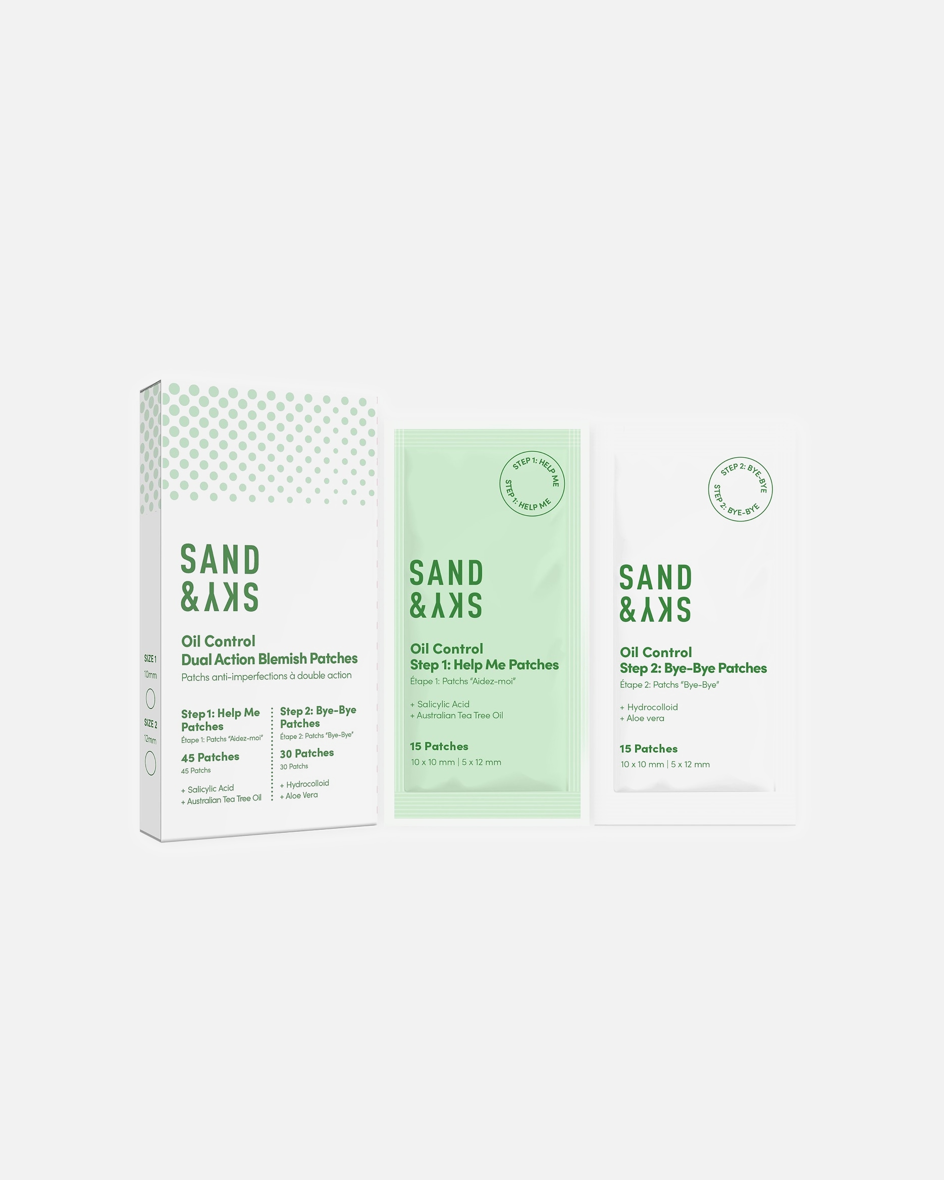 Sand & Sky Gesichtsbehandlungs-Patches mit doppelter Wirkung gegen Hautunreinheiten – 1 Stück