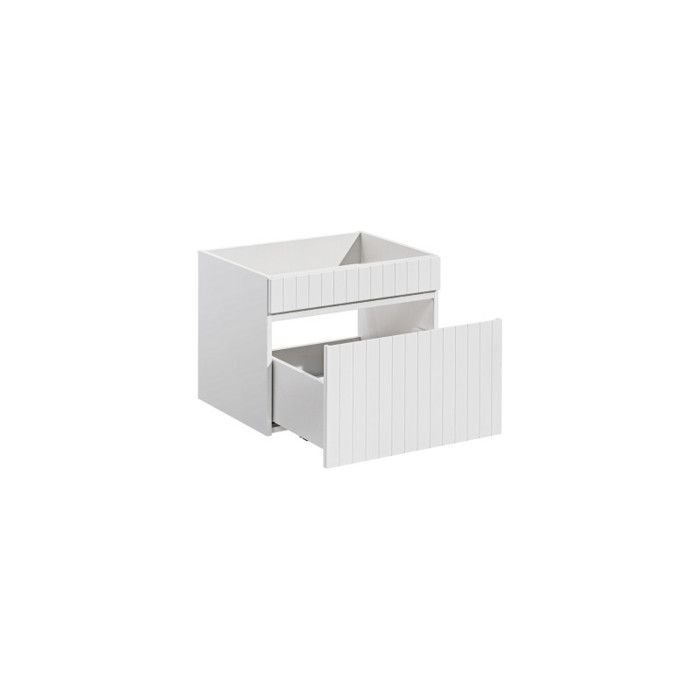 Dubbele wastafel met hoge kast + 2 elementen - 140 cm - Emblematic White