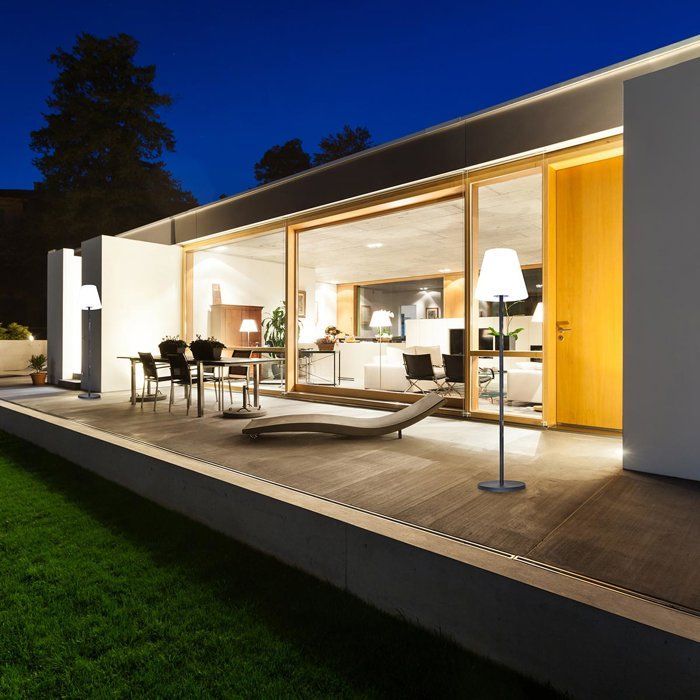Lámpara de pie solar para exteriores - LUMISKY - STANDY SOLAR 150 - LED blanco cálido regulable - Recargable - 150 cm de altura