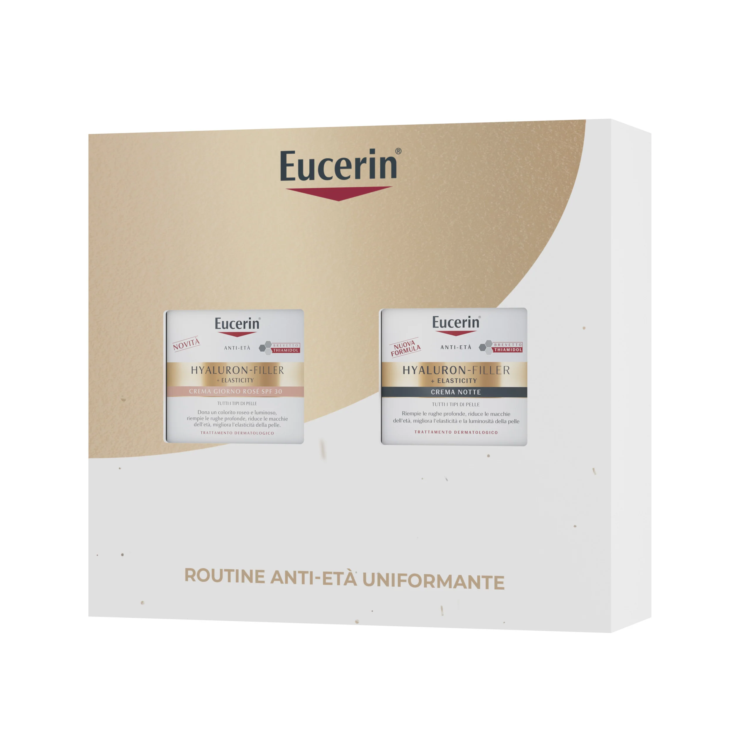 Hyaluron-Filler + Elasticity XMAS PACK ELASTICITY (Crema Giorno Rosé SPF30 + Crema Notte) - Cofanetto Tratt. Globale, Crema viso giorno antimacchie