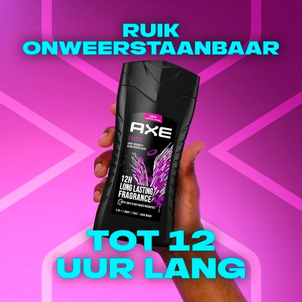 Axe Excite 3-v-1 gel za prhanje in šampon<br>250ml