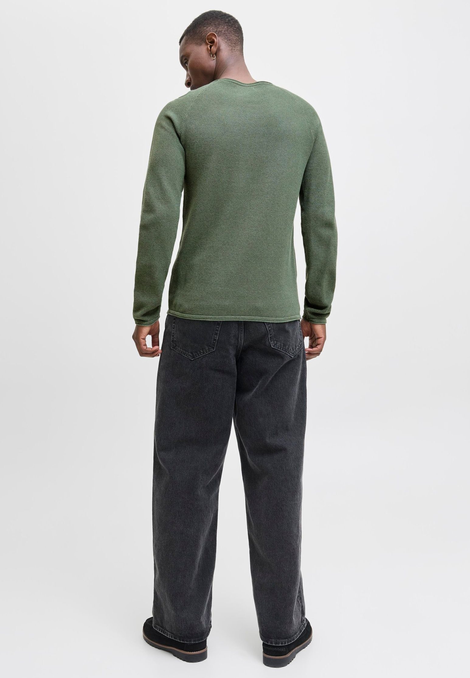 Pull Jack & Jones JJEHILL à col rond - détail couronne de laurier torsadée