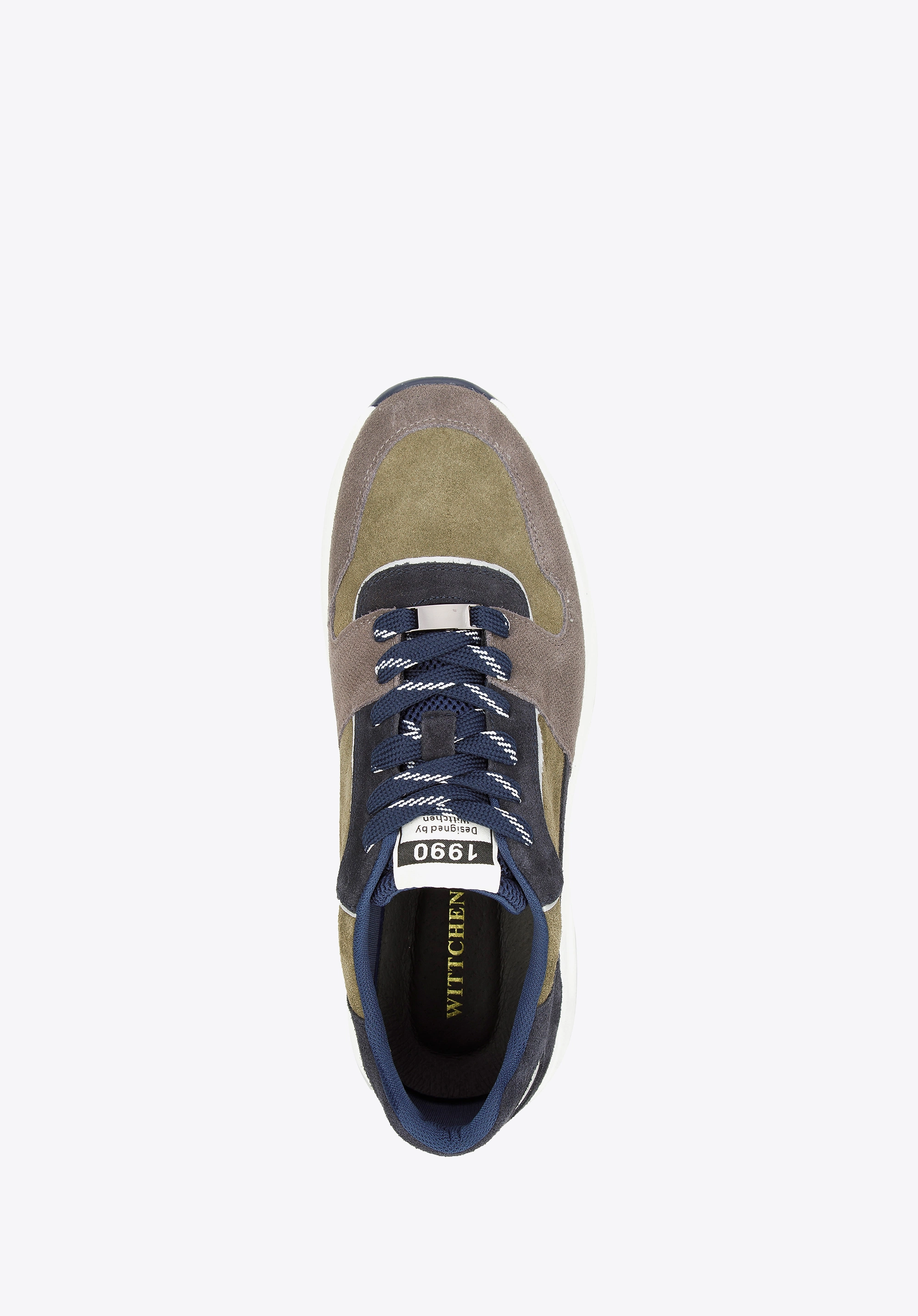 Męskie sneakersy z odblaskową wstawką zielono-szare