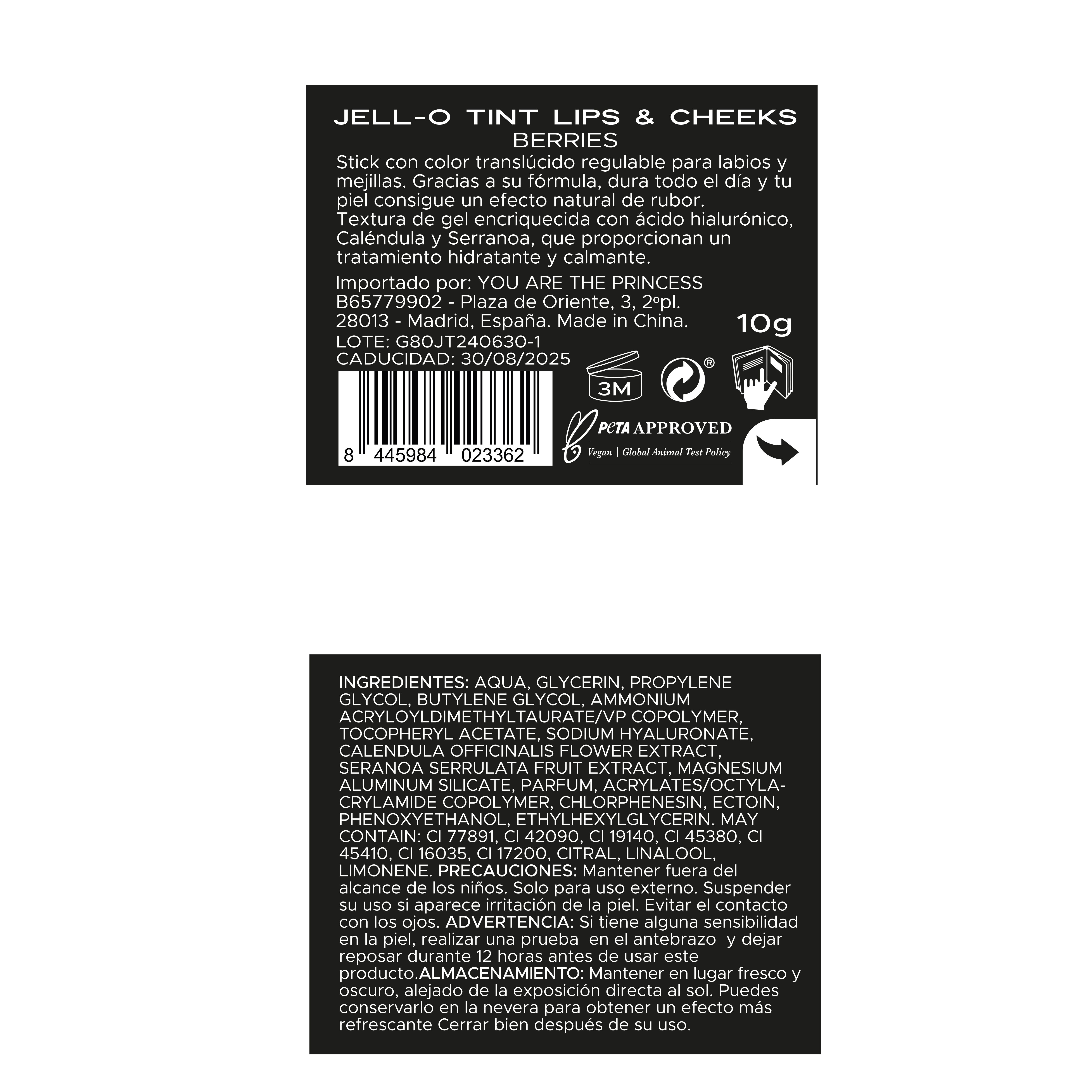 Želė atspalvis lūpoms ir skruostams Lūpų ir skruostų atspalvis Skaistalai