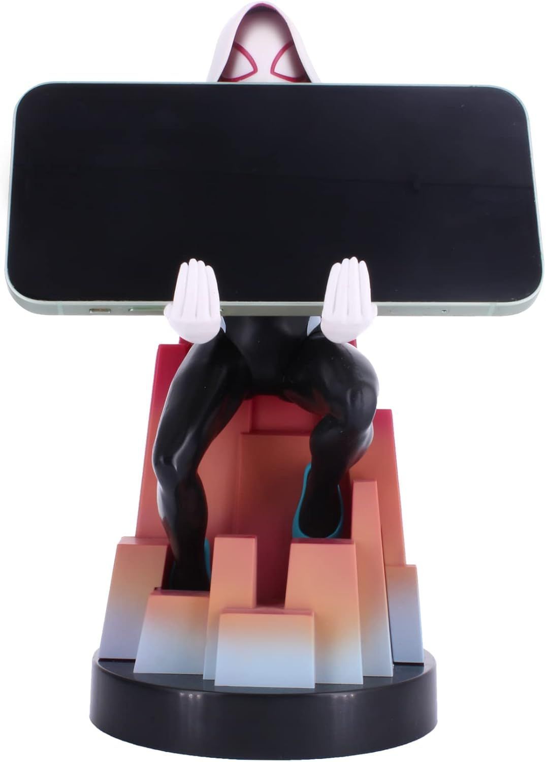 Figura de Spider-Gwen de Marvel Comics - EXQUISITE GAMING - Cable Guys - Soporte para auriculares, smartphone o accesorios pequeños - 20 cm