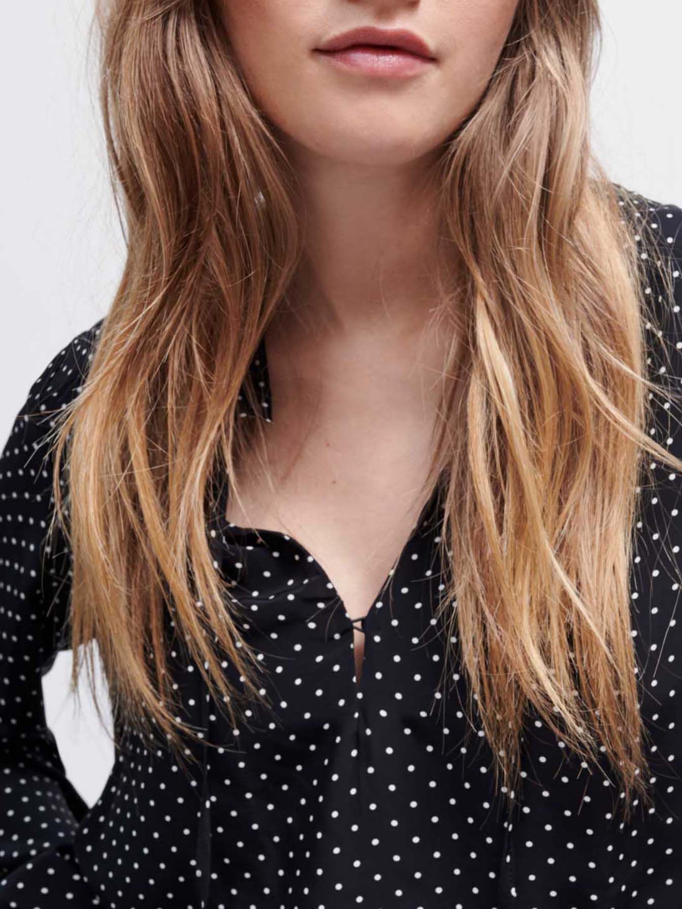 Luchtige blouse - Zwart