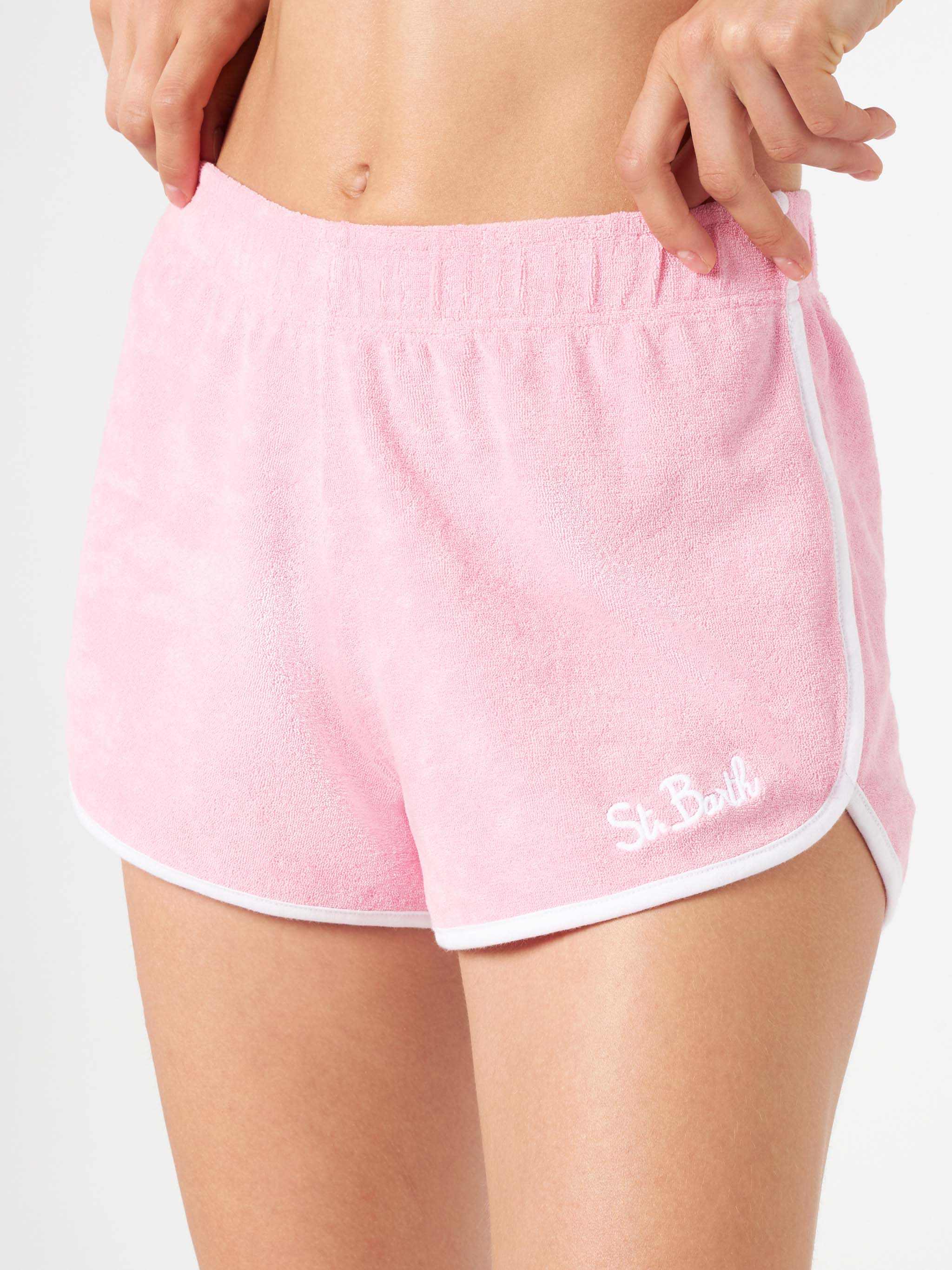 Roze badstof shorts met bies voor dames | MELISSA SATTA EDIZIO