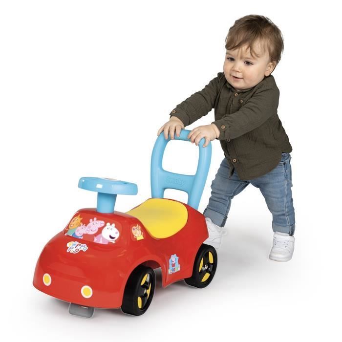Smoby - 2-in-1 Ride-On Car for Children - Peppa Pig - Storage compartment under the seat - From 10 months - Made in France