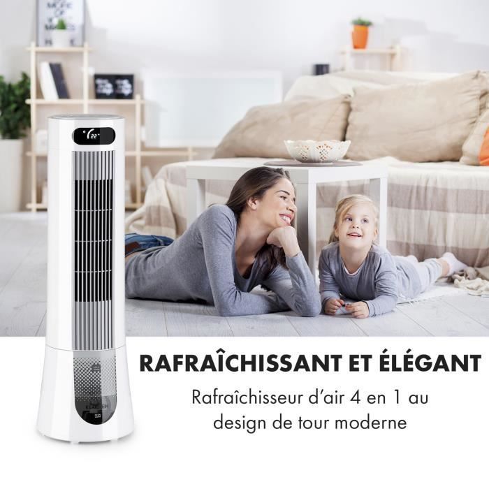 Enfriador de aire Klarstein Skyscraper Frost - Ventilador humidificador - 7 L - Blanco