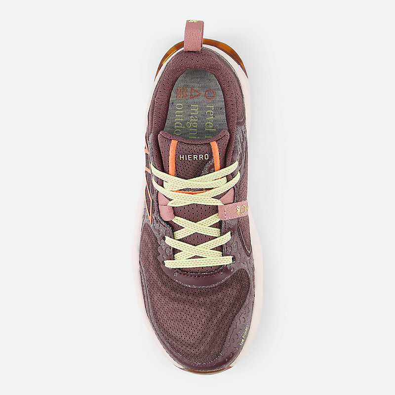 Espuma Fresh Foam X Hierro v8 Feminina - Alcaçuz com Vermelho Golfo e Granito Rosa