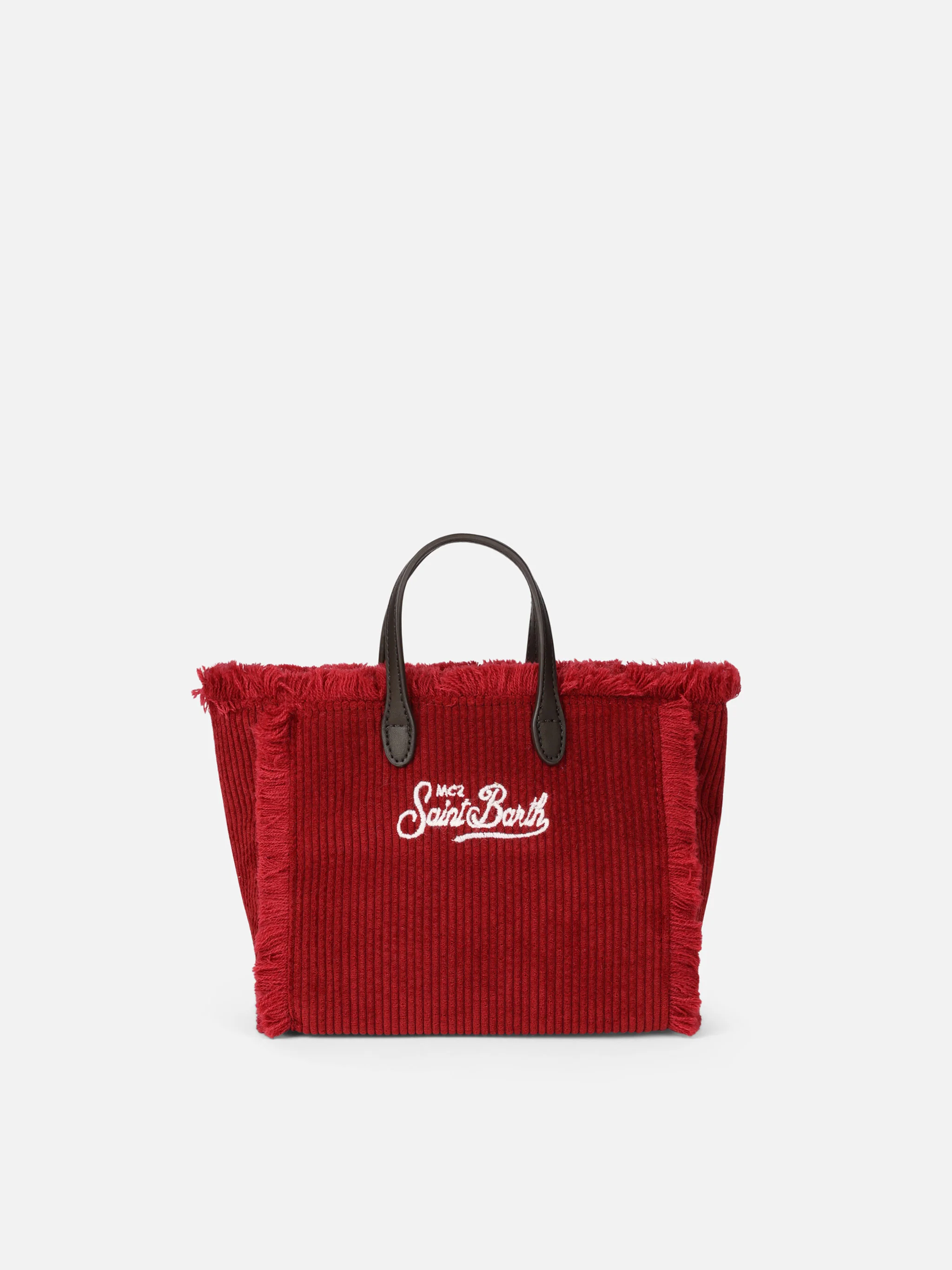Mini Vanity handtas in bordeauxrood corduroy