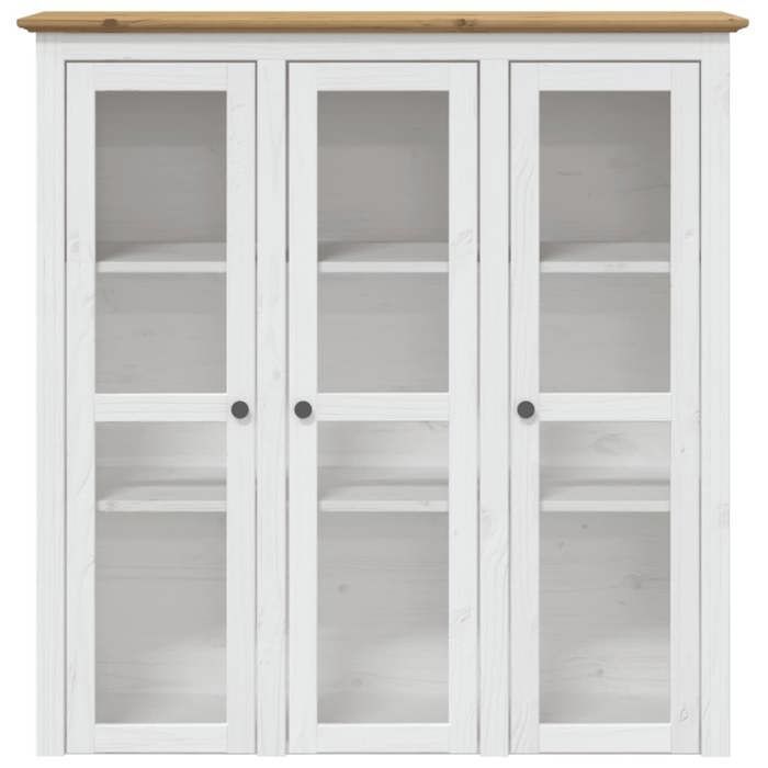 Aparador tipo buffet Lemon - Armario aparador UU con puertas de cristal BODO blanco marrón madera maciza de pino CCL23625424