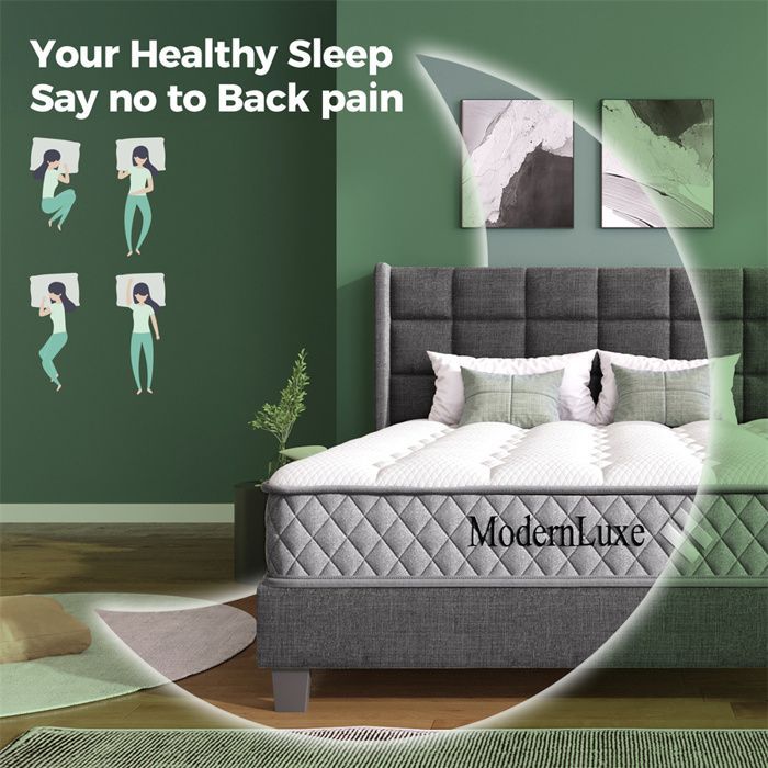Stevig matras 180x200 cm (H3), schuimmatras, orthopedisch matras, 7-zone pocketveren, 20 cm dik, Oeko-Tex gecertificeerd, 4 handgrepen