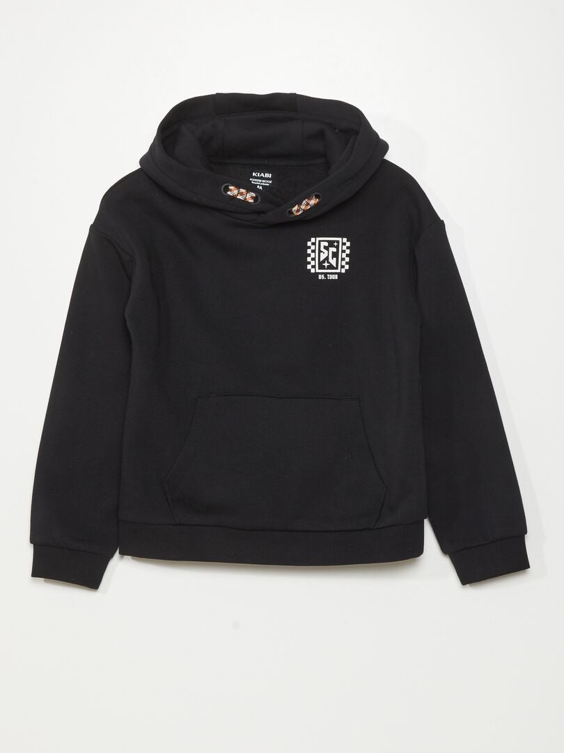 Fleece hoodie - ZWART
