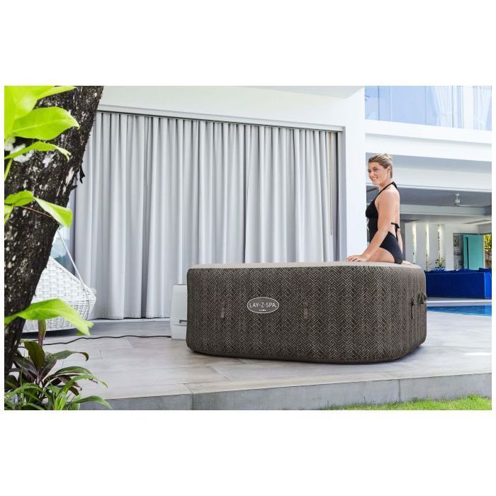 BESTWAY inflatable spa - Lay-Z-Spa Cabo - 140 airjets - 180x180x71 cm - 4 to 6 seats - Square (cover, cartridge, 4 headrests)