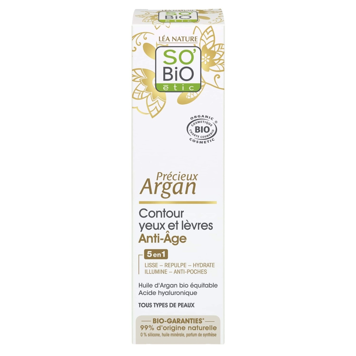SO BiO étic Contour yeux et lèvres Anti-Âge, Précieux Argan