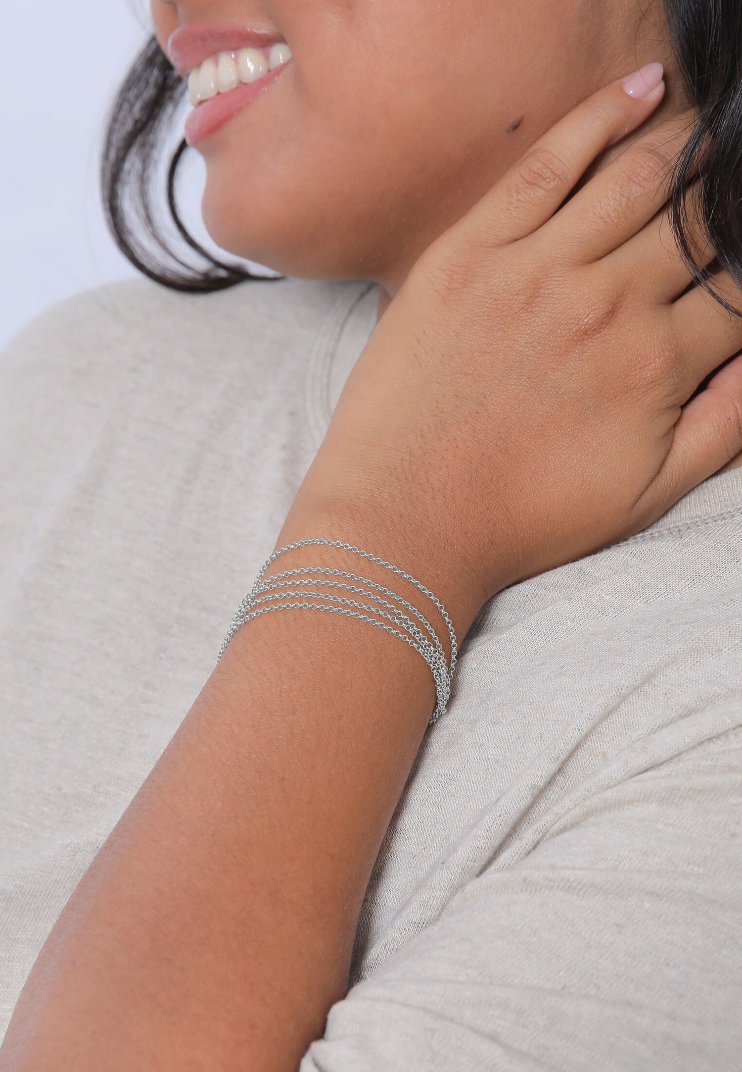 Elli Femmes Chaînes Look Moderne en Argent Sterling 925