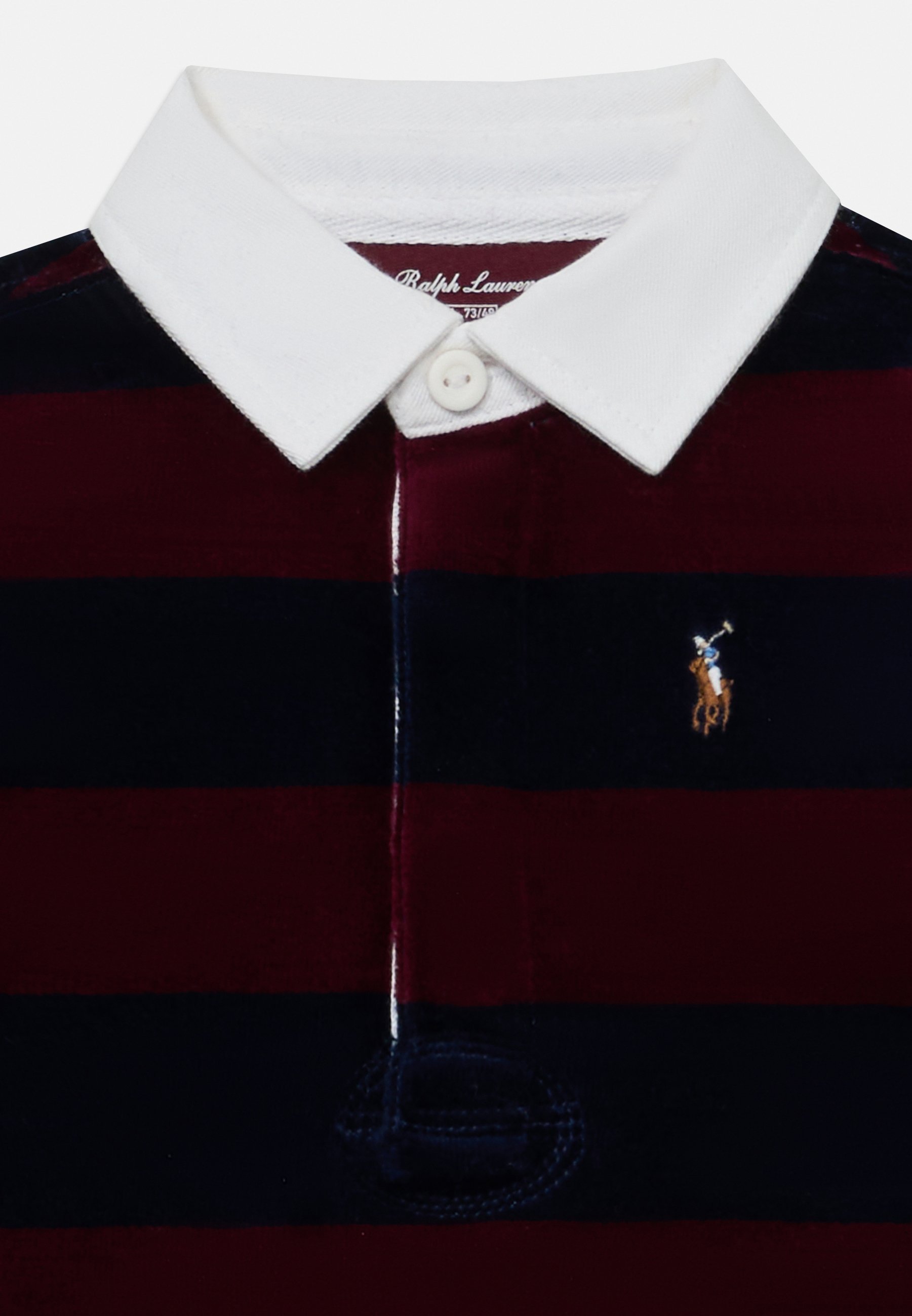 Polo Ralph Lauren gestreepte velours rugbyoverall - Jumpsuit - klassiek wijnrood/verfijnd marineblauw