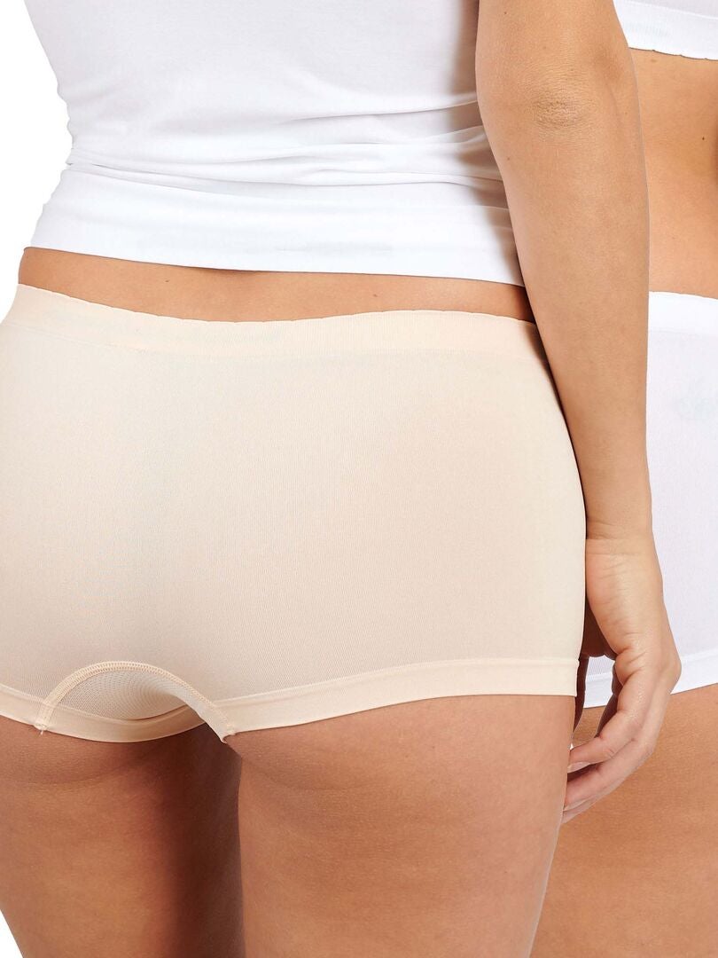 Conjunto de 2 pantalones culotte sin costuras 'Billet Doux' - BLANCO