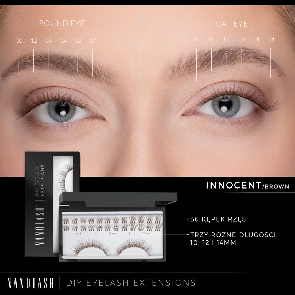 Kit de démarrage Nanolash pour extensions de cils à faire soi-même, marron