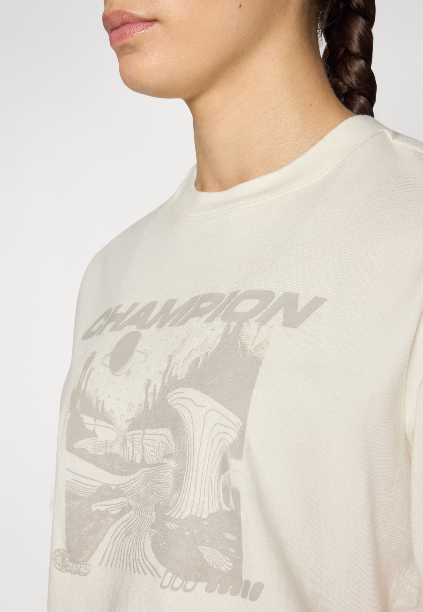 Champion CREWNECK - T-shirt met print - gebroken wit