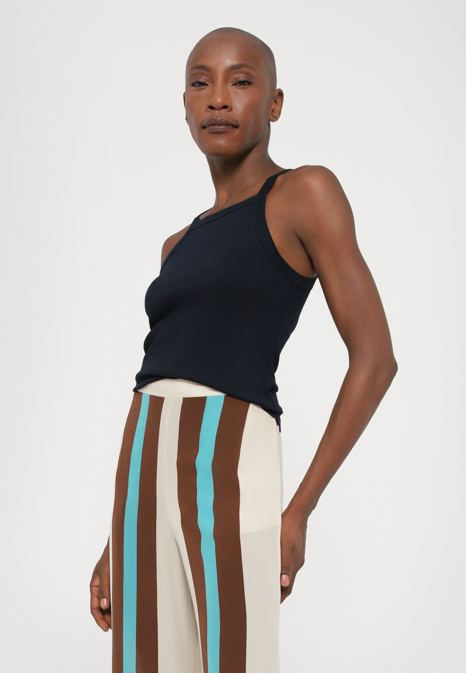 ADRIANA DEGREAS BOLD STRIPES WIDE LEG PANTS - Broek - veelkleurig
