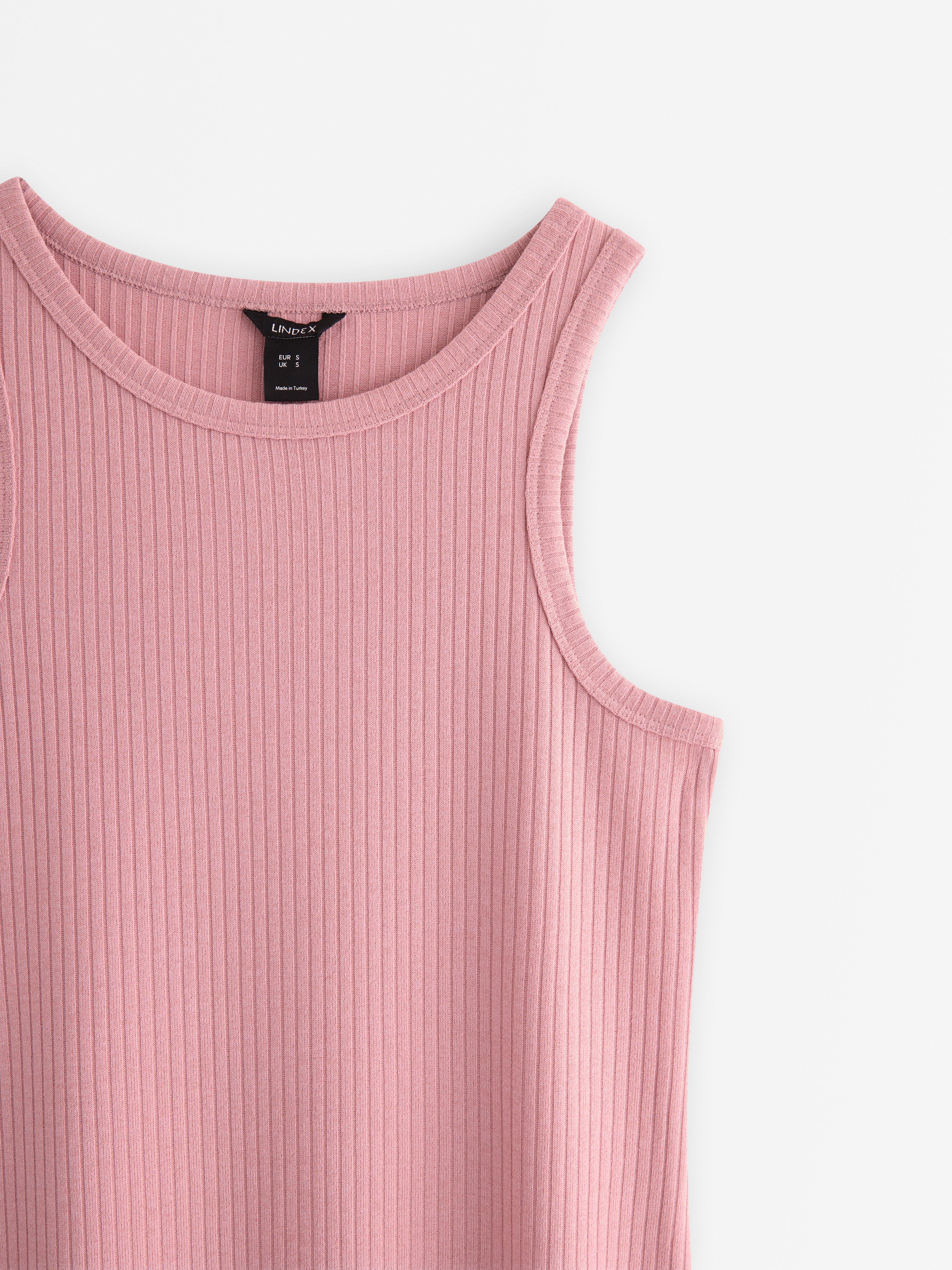 Ribbad midiklänning Rosa empolvado claro