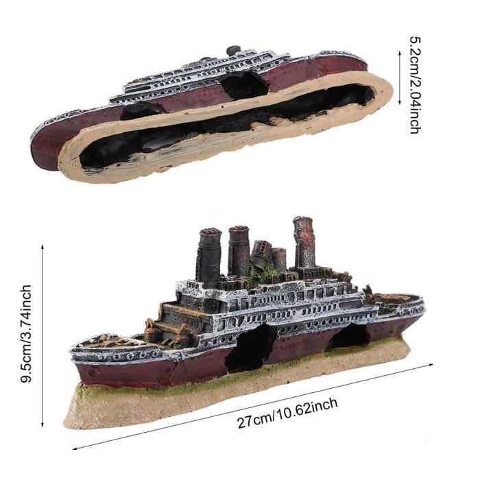 Akvaariokoristeet - Titanic - Hylky - Myrkytön muovi - Realistinen simulaatio - Maisemointi