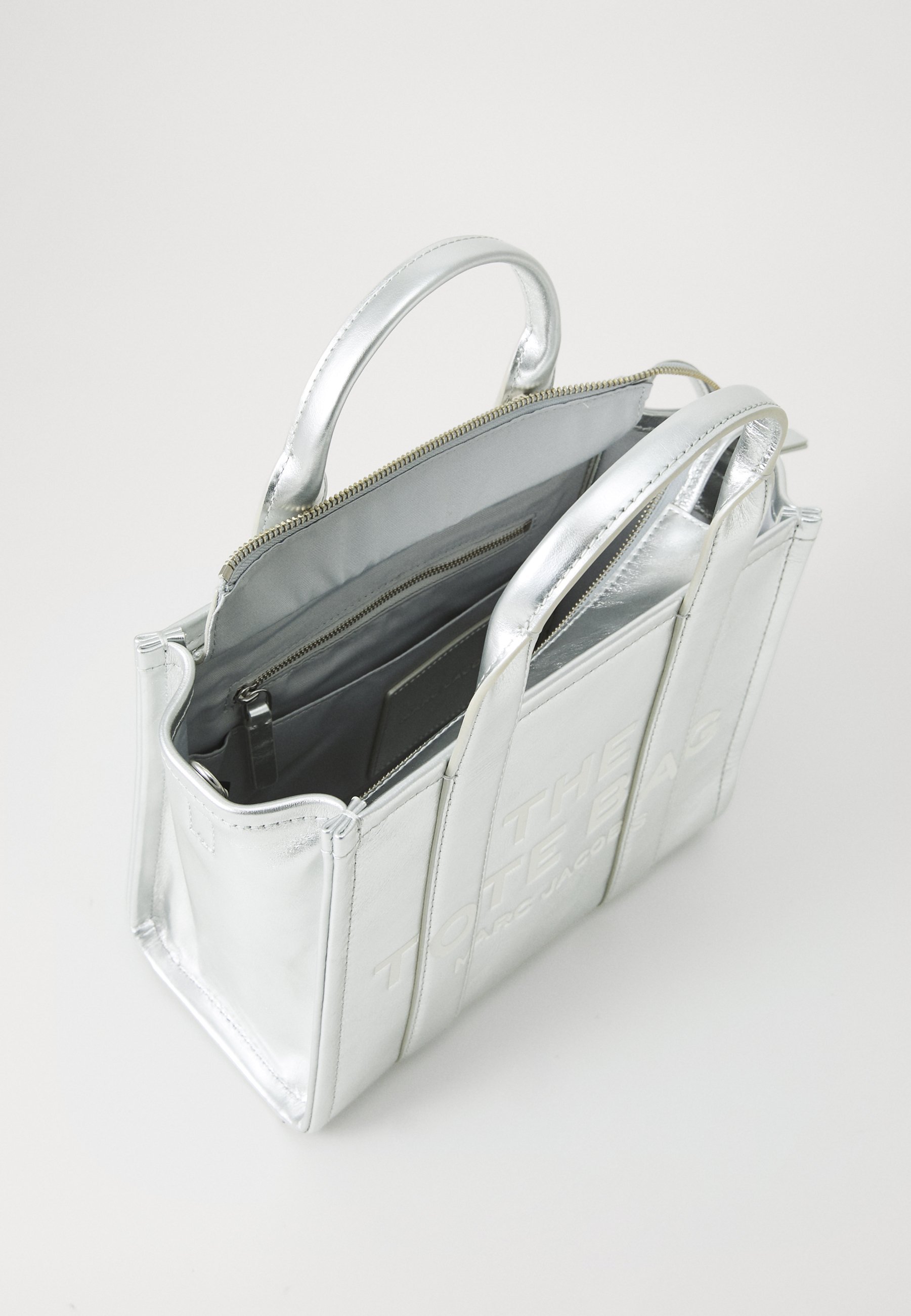 MARC JACOBS THE SMALL TOTE - Torebka - kolor srebrny