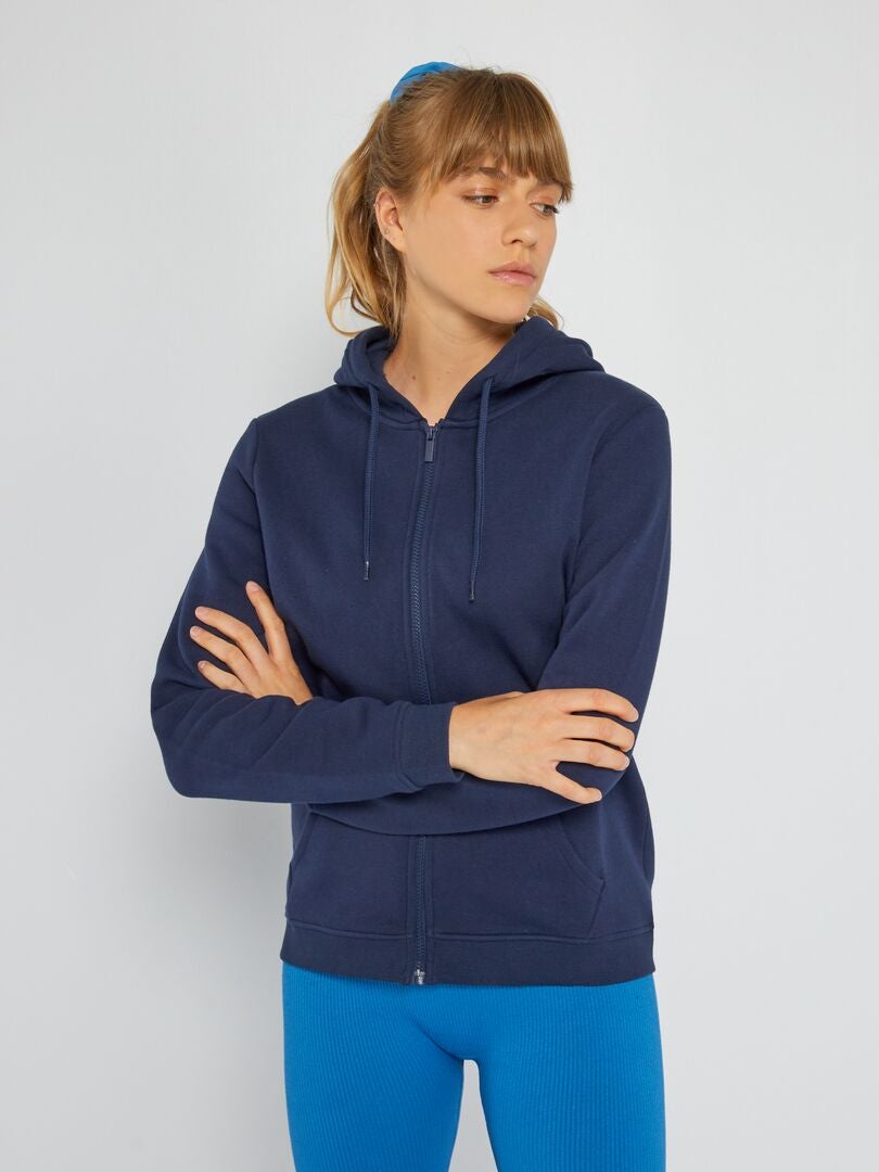 Hoodie met rits - blauwzwart