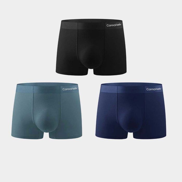 Lot de 3 Boxer Homme Coton, Caleçon uni Naturel et Hypoallergénique XD1076 NoirVertBleu