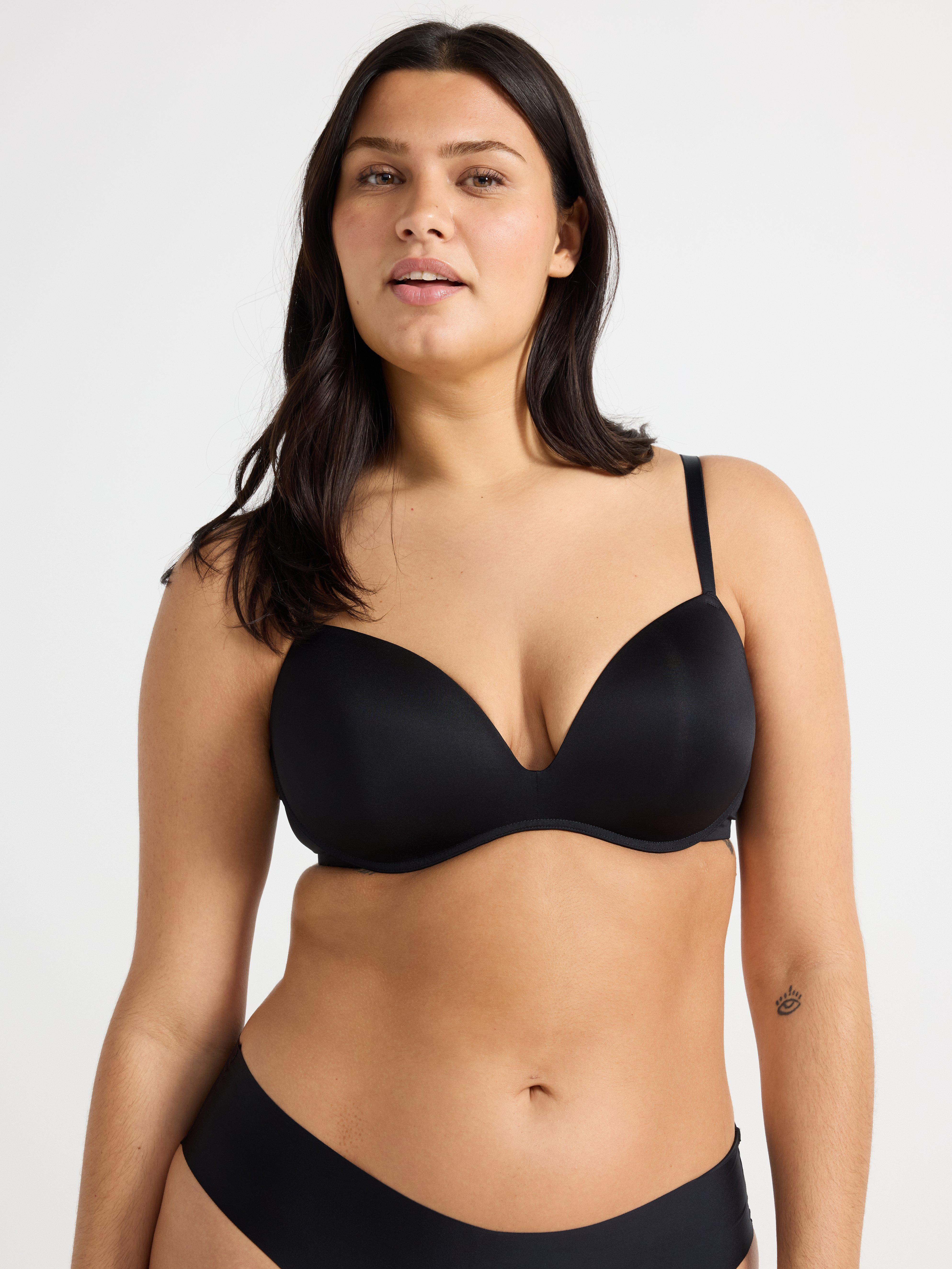 Bygellös bh med push-up Black