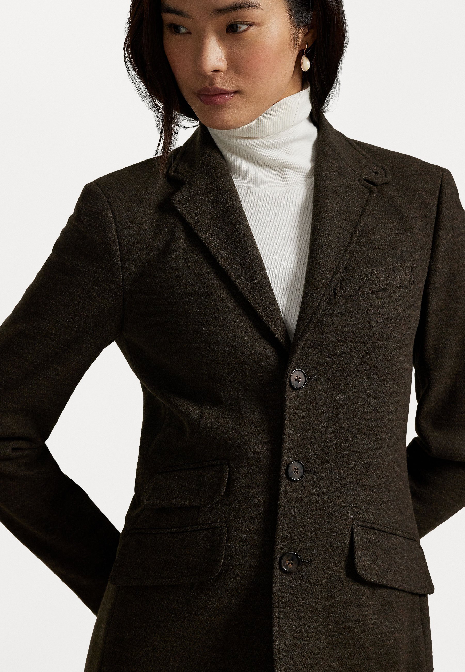 Polo Ralph Lauren pleten blazer z ribjo kostjo - blazer - loden