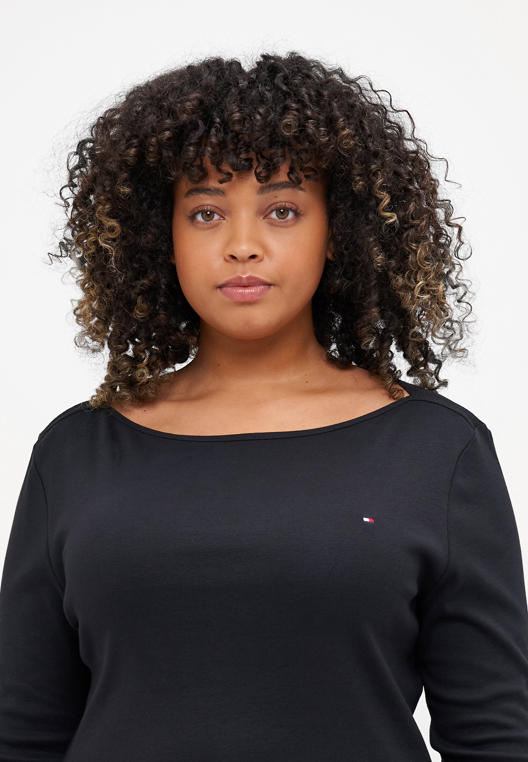 Tommy Hilfiger Curve SLIM CODY BOAT 3/4 - Top met lange mouwen - zwart