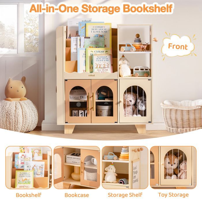 Bibliothèque pour enfants -ROBOTIME Organiseur de rangement pour jouets