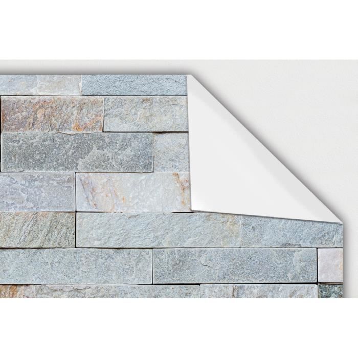 Panorama Crédence Adhésive Cuisine Brique Bleue 40x200 cm - Crédence Adhésive pour Cuisine - Protege Mur Cuisine