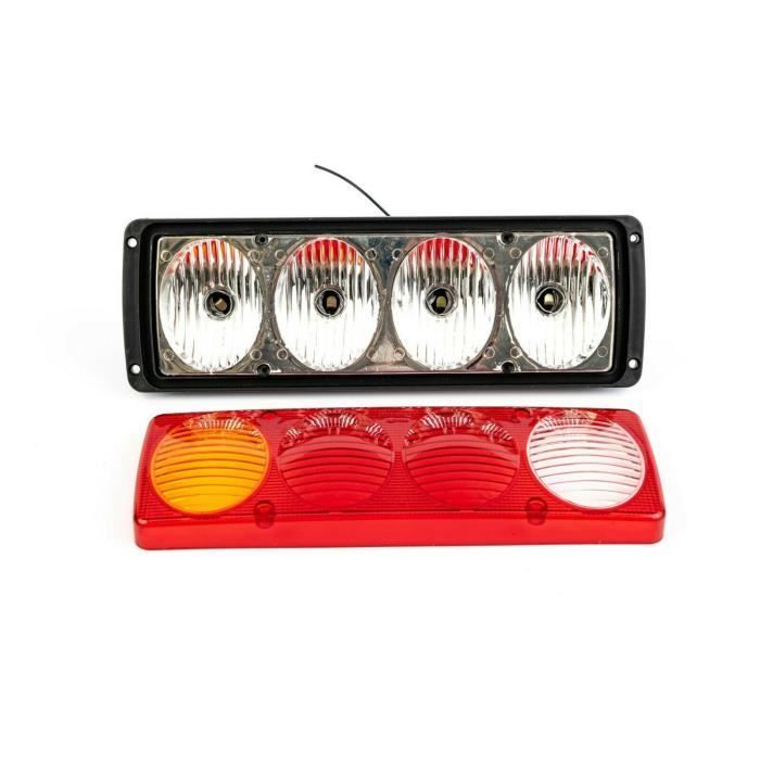 2 luces traseras LED de 12-24 V con 4 funciones para camiones, autocaravanas y caravanas.