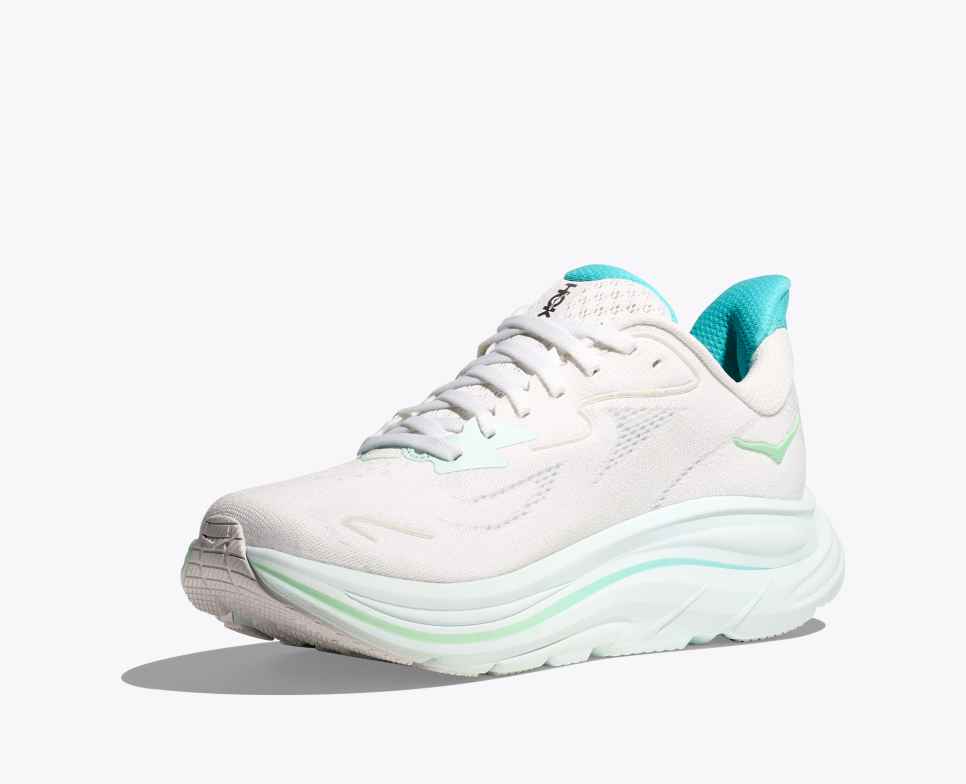 HOKA Clifton 10 Wit / Cielo Blauw