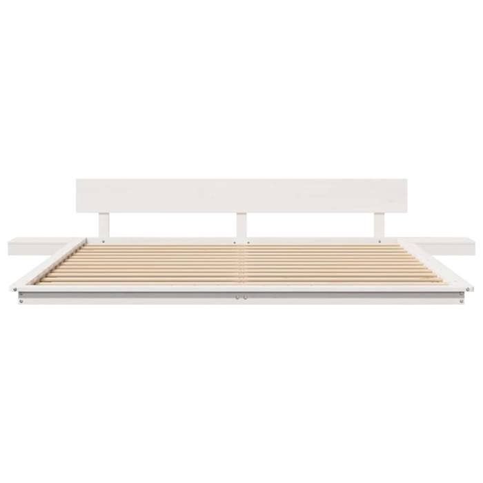 Cama doble CHIC para adultos - Estructura de cama de 200 x 200 cm, color blanco, madera #Sara90265