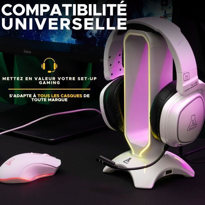 Suporte para fone de ouvido/microfone - THE G-LAB - K-STAND RADO - RGB USB - Branco