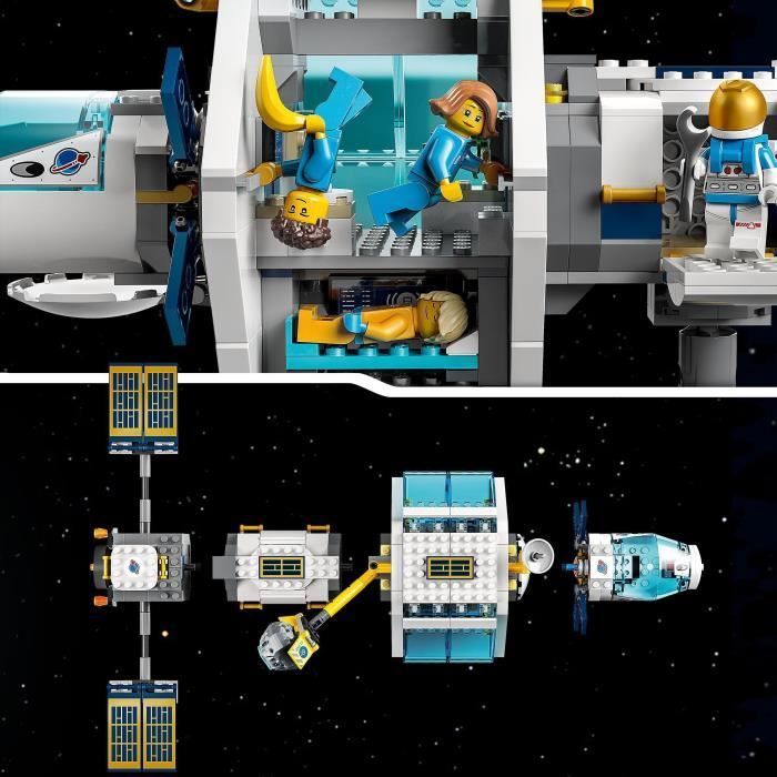 LEGO® 60349 City Lunar Space Station, NASA-Inspired Set, Space Toy with Astronauts, Children Ages 6+