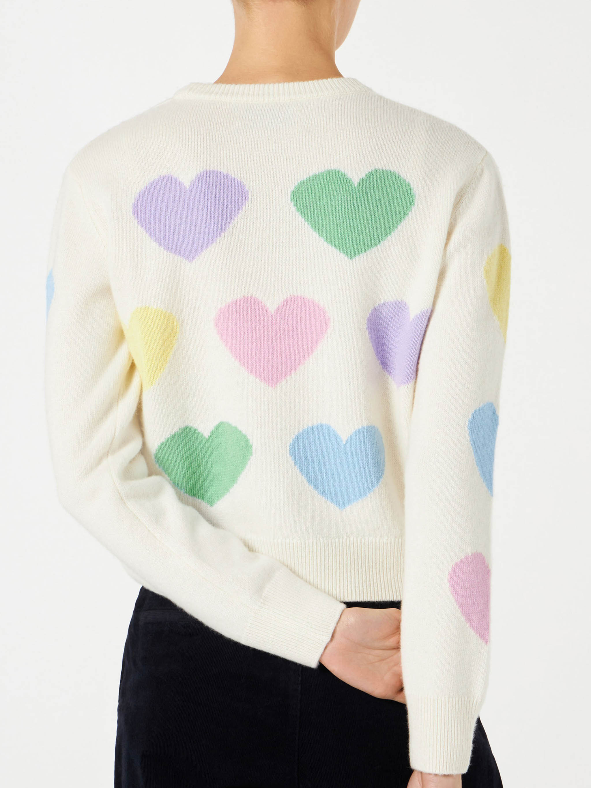 Maglione da donna con stampa cuori e ricamo I'm in Love