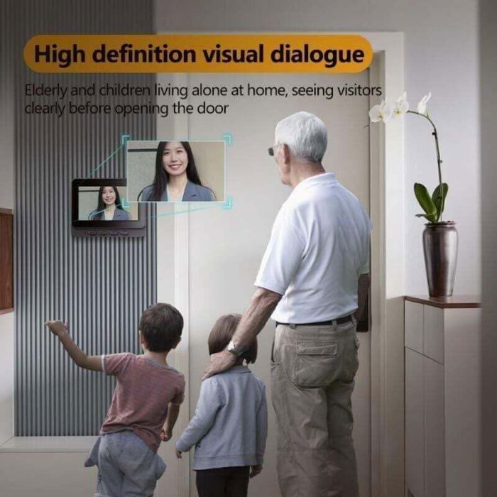 Videocitofono wireless - SHI - Schermo IPS da 4,3 pollici - Telecamera HD 1080P - Impermeabile IP65 - Visione notturna