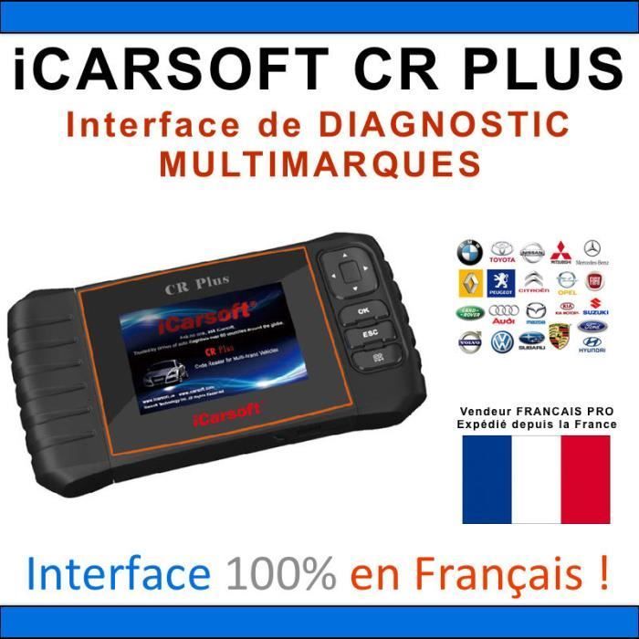 iCarsoft CR Plus | Multi-brand Car Diagnostic Tool in French | Professional OBD2 Diagnostic Tool | Fault Code Reading